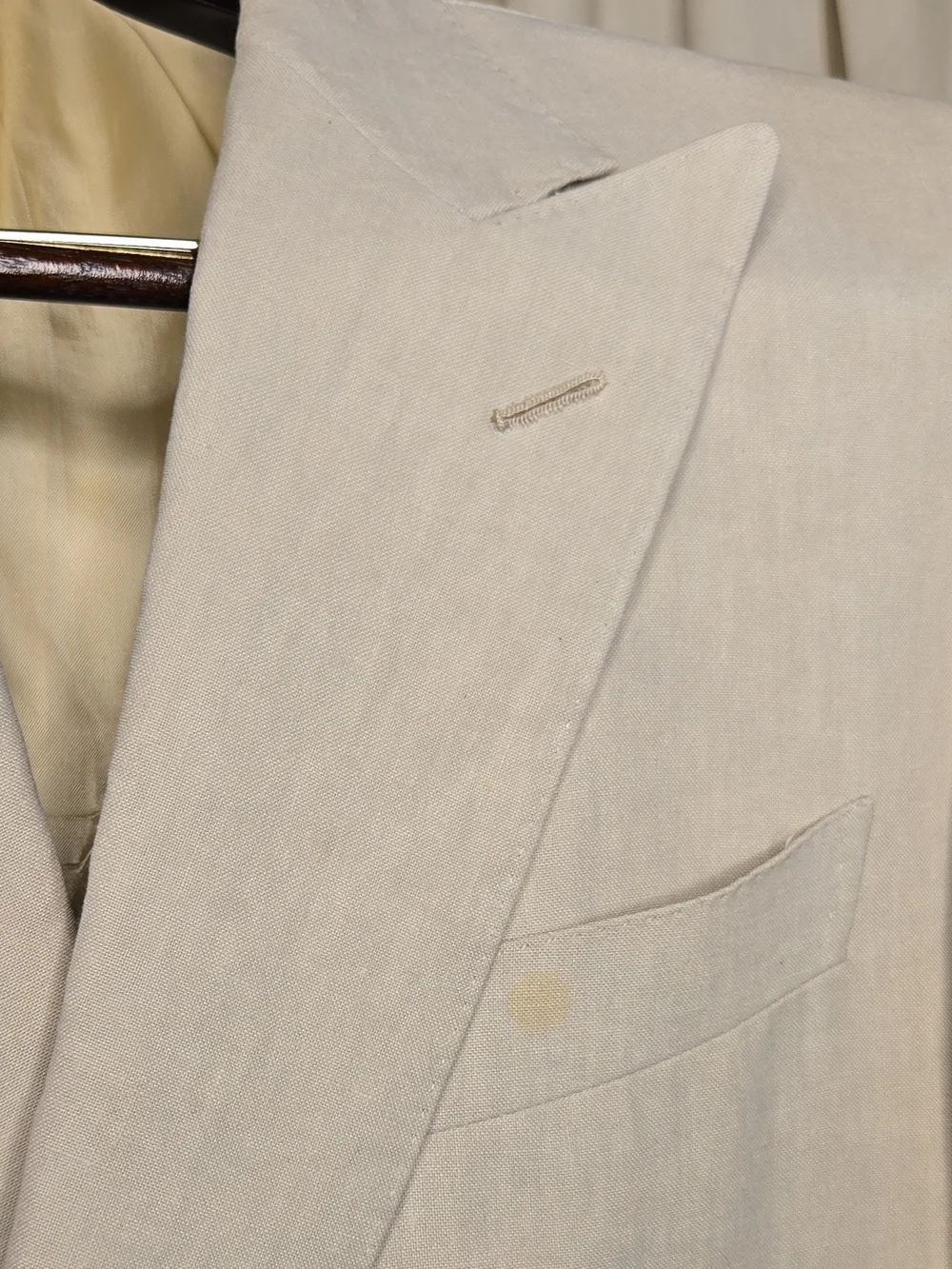 Men's Double-Breasted Cream Blazer